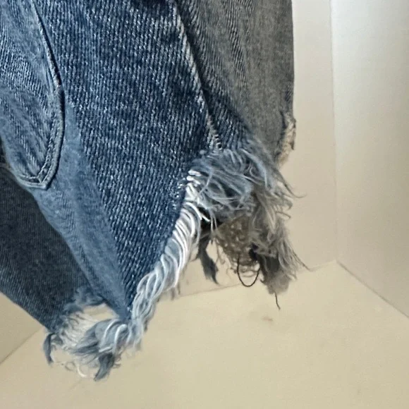 Good American Blue Distressed Jean Shorts 4/27